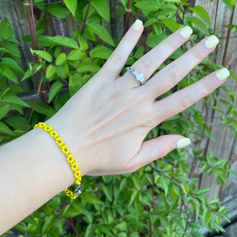 Sunflower seed bead bracelet